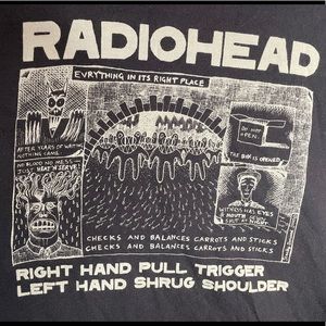 Radiohead 2001 Amnesiac Tour Shirt W.A.S.T.E. Sz L